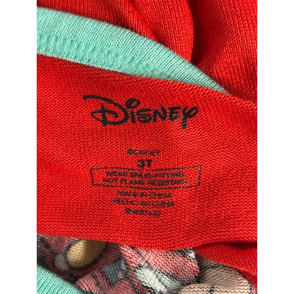 Disney Mickey Mouse & Rudolph Red-Nosed Reindeer Christmas Pajamas Set 3T Red
